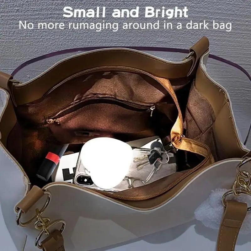 Smart Heart-Shaped Handbag Light – Touch Sensor &amp; Rechargeable